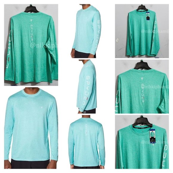 Spyder Men’s sun tee ( Rash Guard),50+ UPF,lightweight IN grEEN - Picture 1 of 5